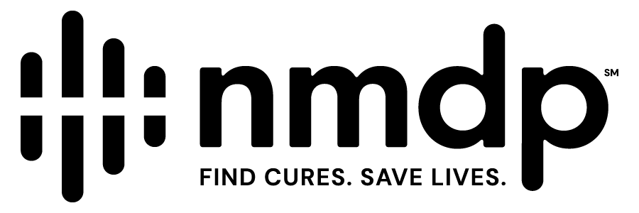 NMDP logo with tagline: Find cures. Save Lives.
